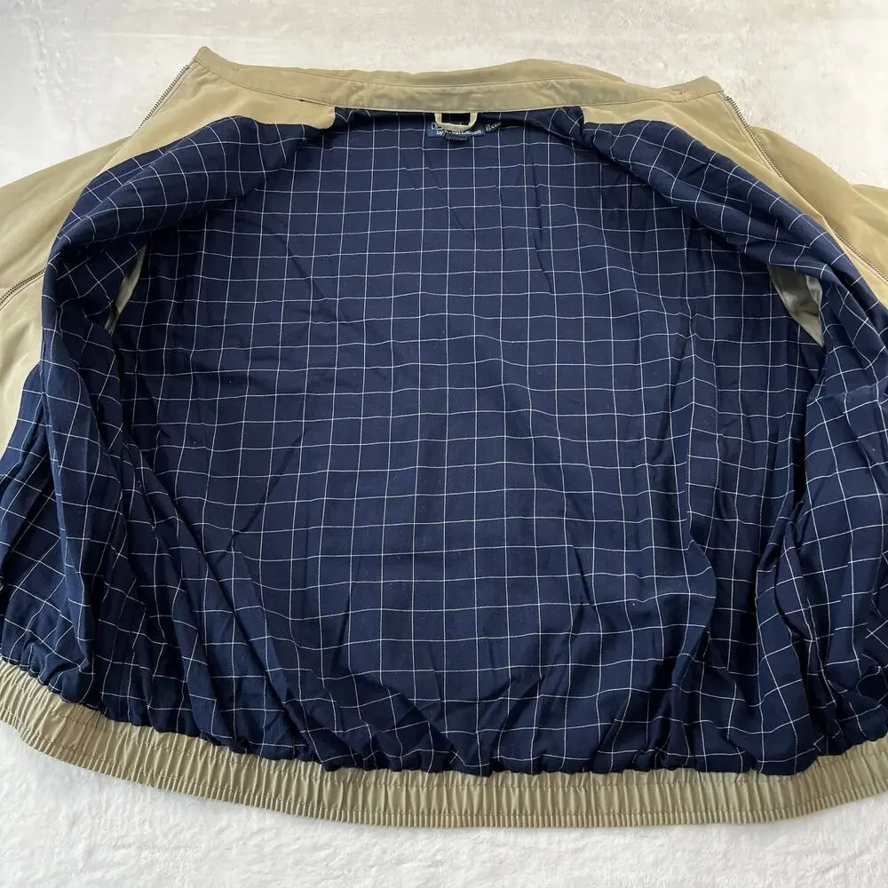 Polo Ralph Lauren Beige Plaid Lined Harrington Bomber Jacket Men's size 2XL XXL